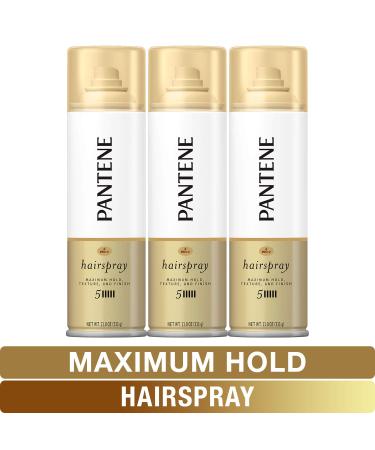 Pantene Hairspray Maximum Hold Pro-V Level 5 Texture and Finish 11 fl oz Triple Pack Hair Spray