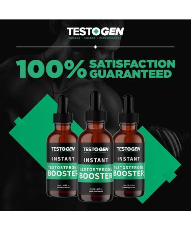 Testogen Men's T-Level Support Liquid Drops | Vitamin D, Zinc, L-Arginine | 60ml Fast-Release Formula | Mood, Energy, Lean Muscles Support | Herbal & All-Natural - Buy Online on GoSupps.com