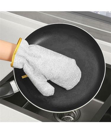 KAHDGSS 2pcs Convenient Silver Wire Dishwashing Gloves Heat &Cold Resistant Non-Scratch Metal Wire Dishwashing For Home Use - Buy Online on GoSupps.com