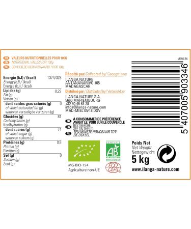 Ilanga Nature - Organic Eucalyptus Honey - 100% Pure - 5 kg - Family Size - Madagascar Honey - Buy Online on GoSupps.com