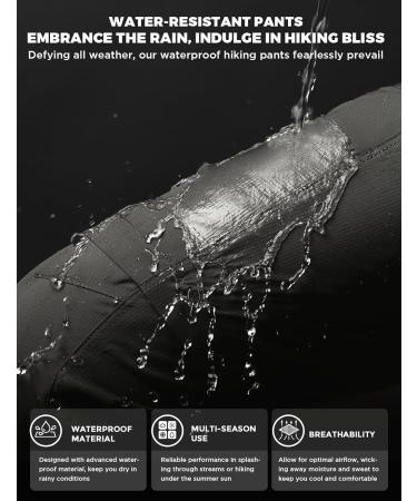 Shop Waspornow Men's Zip-Off Hiking Trousers | Breathable Fast-Drying Trekking Pants with 5 Pockets - XL Dark Gray - Buy Online on GoSupps.com
