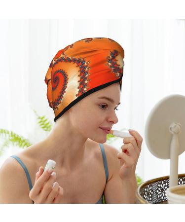Orange Microfiber Hair Towel Wrap - Super Absorbent Coral Velvet Quick Dry Cap for Long Curly & Thick Hair | Women's Hair Care - Buy Online on GoSupps.com