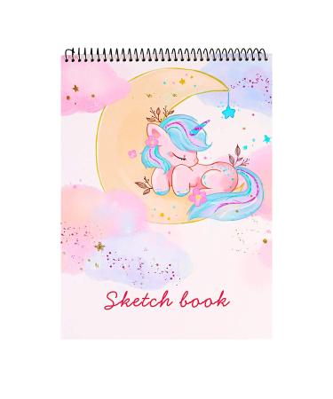 Sketch Book, 100 Pages (50 Sheets), Spiral Bound Artist Sketch Pad, Durable Acid Free Drawing Paper for Drawing, Painting, Sketching or Doodling for Girls