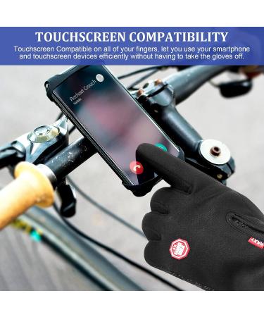 SATINIOR 2 Pairs Outdoor Winter Touchscreen Anti-Slip Full Finger Gloves in Blue and Black - Buy Online on GoSupps.com