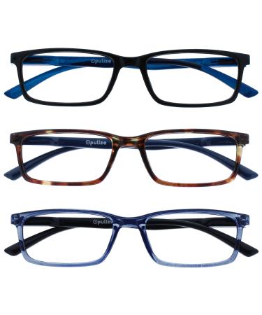 Opulize sea glasses Blue light filter narrow frame spring hinges improve the sleep computer glasses gaming reflective men B9 +2.00 diopters black / brown / blue