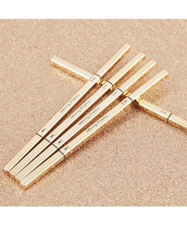 Waterproof Brown Brow Pencil & Eyeshadow Set with Spoolie | Dark Brown - Gold Bar Double-Headed Chopsticks Eyebrow Pencil - Buy Online on GoSupps.com