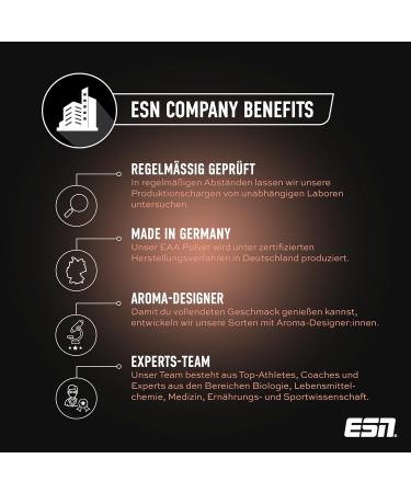 ESN EAA Lemon Iced Tea | 2 x 500g Vegan Amino Powder with 8 Essential Amino Acids + Free Shaker | High Solubility | Quality Tested | Made in Germany - Buy Online on GoSupps.com