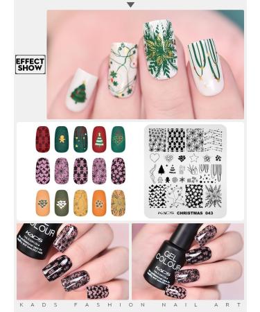 KADS 5Pcs Christmas Nail Stamping Plate - DIY Manicure Tool with Santa, Snowflake, Elk Designs - Buy Online on GoSupps.com