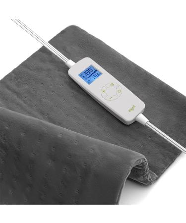 Mynt Electric Heating Pad for Back Pain and Cramps Relief  Extra Large 12x24 Heat Pad with Fast Heating Technology  Auto Shut Off  with 6 Heating Levels to Set(Grey)