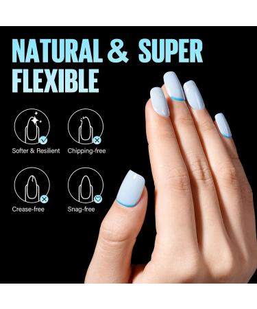 Tomicca 240 Pcs Ultra Short Squoval Gel Nail Tips | Half Matt Full Cover Artificial Nail Tips for DIY & Nail Studios - 15 Sizes Available - Buy Online on GoSupps.com