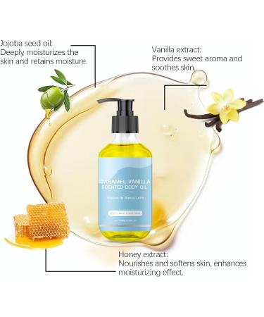 JWMSXYQR Vanilla Body Oil Caramel Vanilla Body Oil After Shower Body Oil Deep Moisturizing Hydrating for All Skin Types - Buy Online on GoSupps.com