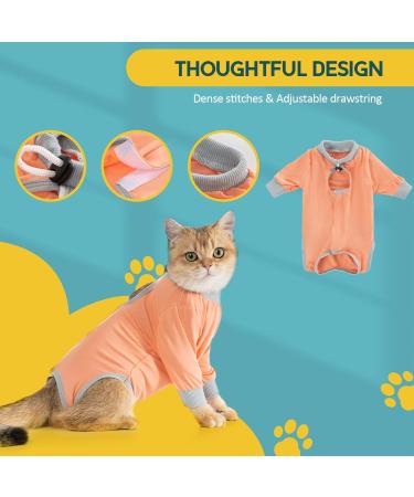 AVONT Cat Recovery Suit - Protective Alternative Surgical Spay Suit for Female Cats Gray Coral L - Ideal for Post-Operative Care & Skin Diseases - Buy Online on GoSupps.com