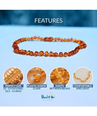 Baltic Wonder Baroque Polished Cognac Baltic Necklaces - 100% Authentic Amber - Buy Online on GoSupps.com