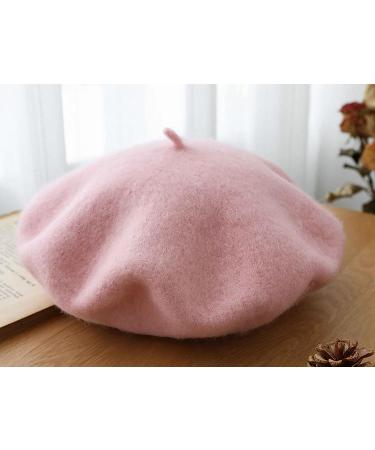 Girls' Pink French Beret Hat Warm Artist Beanie Cap for Winter & Autumn - Buy Online on GoSupps.com