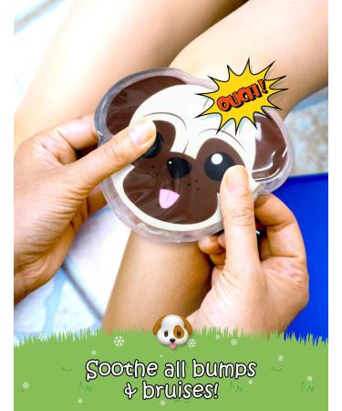 Dynamik Kids Hot Cold Reusable Gel Pack - Pug | Safe Versatile & Fun for Pain Relief - International Shipping Available - Buy Online on GoSupps.com