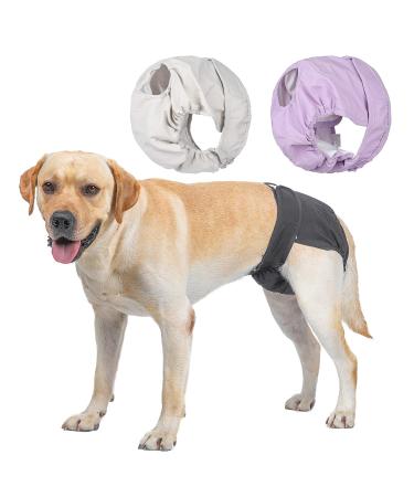 Petmia washable diapers for dogs (beige+black+purple) hygiene underpants for dogs in heat 5 sizes XS to XL suitable for all dogs (m: 40-55cm 3-packs) m: 40-55cm beige+black+Purple