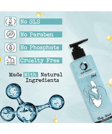 Just Peachy That Mysterious Musk Shower Gel - Vegan Body Wash | SLS-Free Paraben-Free Enriched with Hyaluronic Acid & Vitamin E | 250 ml | International Shipping Available - Buy Online on GoSupps.com