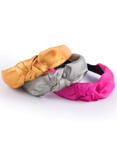 Siquk 15-Piece Silk Wide Knot Turban Headbands for Women - Top Knotted Style - Buy Online on GoSupps.com