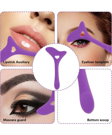Jeffdad 4-Piece Reusable Silicone Eyeliner Template Set - Purple | Multifunctional Makeup Tool for Beginners and Professionals - Buy Online on GoSupps.com