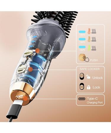 Portable Cordless Curling Iron Brush for Women - Anti-Scald Heated Hair Curler Wand with Extra Long Tourmaline Ceramic Barrel - Ideal for Travel (Purple - Buy Online on GoSupps.com