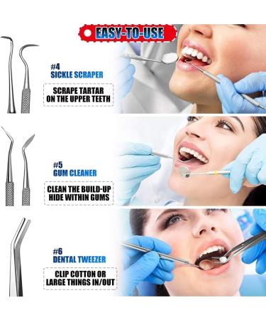 8-Piece Dental Care Set | Stainless Steel Tartar Remover & Tooth Cleaning Instruments - Buy Online on GoSupps.com