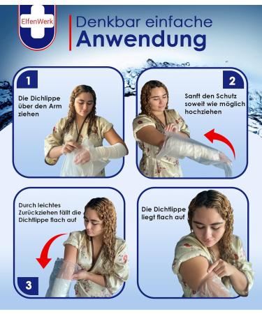Elfenwerk Waterproof Arm Plaster Protection | 3 Pack - Self-Attractable & Reusable | Shower & Swim Water Protection for Plaster Arms - Buy Online on GoSupps.com