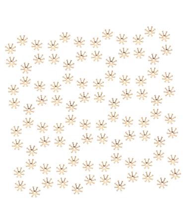 Beavorty 50pcs Hairpin Accessories Brooch Flower Bride Self Made 1X1cm Golden