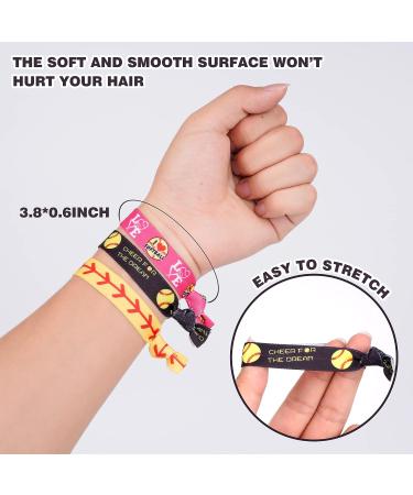 48 Pieces Softball Hair Ties for Women & Girls - Elastic Ribbon Ponytail Holder for Sports Players and Teams - Buy Online on GoSupps.com