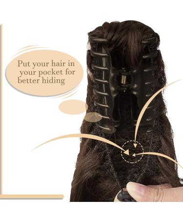 Sofeiyan 33cm Ponytail Extension - Natural Looking Long Curly Clip-In Claw Hair Extension for Women - Dark Brown/Golden Auburn - Buy Online on GoSupps.com