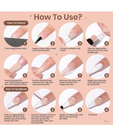 Supwee Builder Nail Gel 60g - Multifunctional Non-Stick Nail Extension & DIY Nail Art Kit with 24 Tips - Perfect for Home Use - Buy Online on GoSupps.com