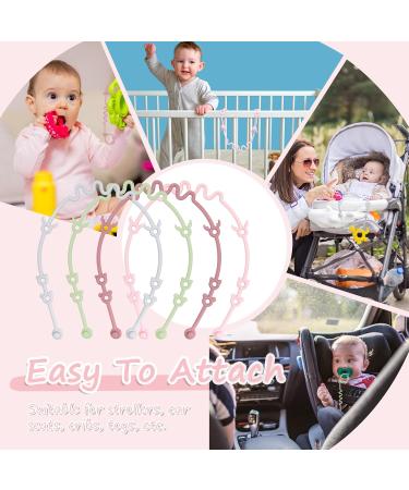 Buy 4-Piece BPA-Free Silicone Baby Pacifier Chain Set - Adjustable Stroller & High Chair Toy Holders (Color-02) - Buy Online on GoSupps.com