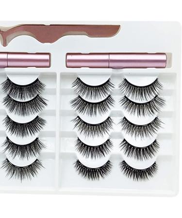 SunshineFace 10 Pairs Magnetic Lashes with Eyeliner 3D Natural Look Fake Eyelashes 2 Tubes Magnetic Eyeliner Waterproof Easy to Apply Easy Reusable Fake Lashes For Makeup Beginners - Buy Online on GoSupps.com