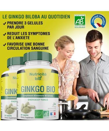 Ginkgo Biloba Bio 90 Capsules - Heavy Legs - Provides Energy Memory and Tone - 100% Natural for More Intellectual and Physical Vividness - Buy Online on GoSupps.com