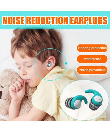 Soft Silicone Reusable Ear Plugs for Noise Reduction - Swimming, Concerts, Shooting, Surfing - Cyan (0.59X0.74inch) - Men and Women - Buy Online on GoSupps.com