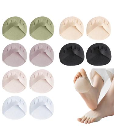 6 Pairs Foot Pads for Ball of Foot Reusable Metatarsal Pads for Women-Extra Thick Forefoot Pads Relief Foot Fatigue Non-Slip Ball of Foot Cushion Pads for Women Suitable for Various Shoe Types Green