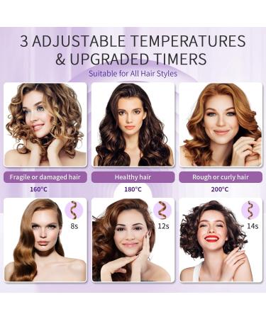 Automatic Curling Iron - Auto Hair Curler Wand with 4 Temp Settings Dual Voltage & Fast Heating for Perfect Curls - Buy Online on GoSupps.com