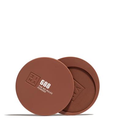 3ina 3INA MAKEUP - The No-Rules Powder 688 - Dark Brown - 3-in-1 dark brown compact powder for eyes lips and face - Powder with hyaluronic acid and ceramic - Lightweight formula - Vegan -