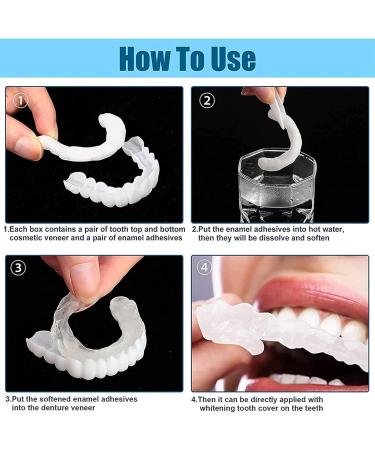 Lifi 4 Paires de Proth ses Dentaires Cosm tiques | Facettes Dentaire Dentier Temporaire & Blanchiment des Dents - Am liorez Votre Sourire ! - Buy Online on GoSupps.com