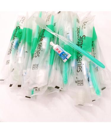 Toothbrush Toothpaste Dental Kit Travel Sets Personal Teeth Cleaning Appliance (Green(Pack of 10)) Green(10sets/Pack)