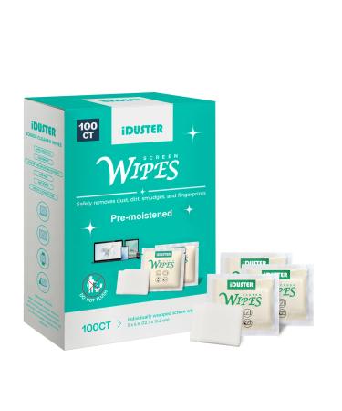 Screen Cleaner Wipes for Lens - 100 Counts Premoistened Eyeglasses Cleaning Wipes Streak-Free Screen Wipes for iPad Phone Car TV Computer Laptop Eye Glasses 1 Count (Pack of 1)