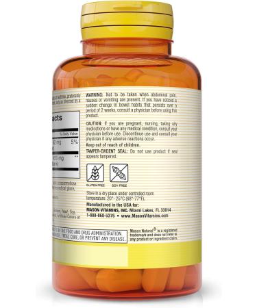 Mason Natural Cascara Sagrada 450mg - 100 Caplets for Digestive Health | Buy Internationally - Buy Online on GoSupps.com