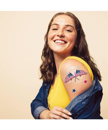 Whaline Independence Day Temporary Tattoos - 4th of July USA Theme Waterproof Flag & Freedom Tattoo Sticker Set - Patriotic Memorial Day Body Art Decor - 8 Sheets - Buy Online on GoSupps.com