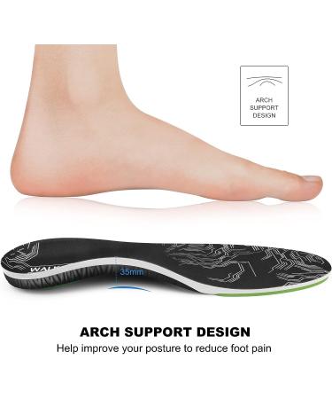 Plantar Fasciitis Insoles Arch Supports for Men Size 8-9/Women Size 10-11 - Black-G - Buy Online on GoSupps.com