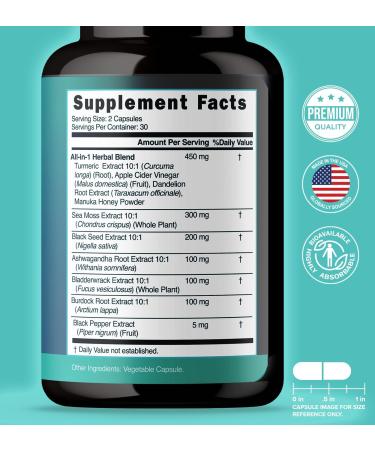 NUTRALAVA Sea Moss Pills All-in-One Blend with Irish Sea Moss Black Seed Oil Ashwagandha Seamoss Pills for Immune Thyroid & Joint Support - Gluten-Free Non-GMO 60 Capsules - Buy Online on GoSupps.com