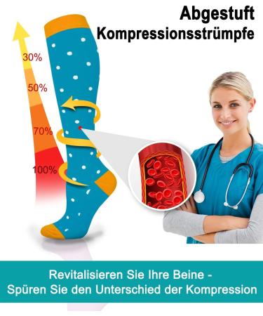 Blongw Compression Stockings for Men - 6 Pairs Knee Support Socks for Sports Travel Running & Cycling - Size L-XL Assorted - Buy Online on GoSupps.com