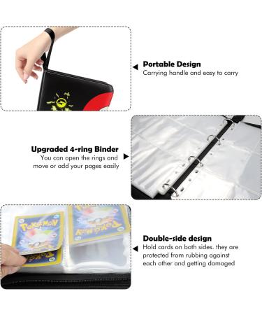 9 Pocket Card Binder- 900 Cards Trading Card Holder with 50 Sleeves, Zipper Album for Boys Girls Gift- Black - Buy Online on GoSupps.com