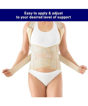 Neo G Dorsolumbar Support Brace for Early Kyphosis & Rounded Shoulders - Posture Correction & Lumbar Support - X-Large Tan - 39.4-45.3 Inches - Buy Online on GoSupps.com