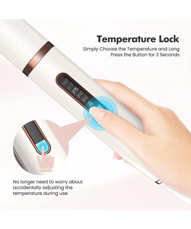 EasyinBeauty Ionic Infrared Hair Straightener Flat Iron - Professional 2-in-1 Ceramic Tourmaline Styling Tool with LED Display and Fast Heating - 5 Temp Settings - Buy Online on GoSupps.com