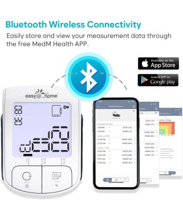 EasyHome Bluetooth Smart Wrist Blood Pressure Monitor with Large Cuff | Digital Sphygmomanometer with Heart Positioning Indicator | iOS & Android APP Compatible | EBP-085 - Buy Online on GoSupps.com
