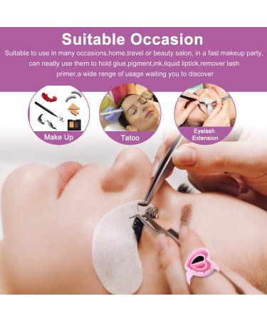 Infilila Disposable Glue Rings for Eyelash Extensions - 100PCS Lovely Heart Shape Glue Cups in Pink | Lash Fan Blossom Supplies - Buy Online on GoSupps.com